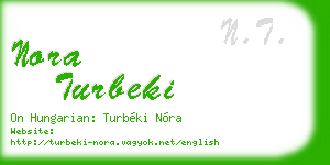 nora turbeki business card