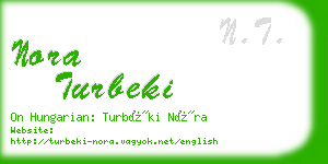 nora turbeki business card